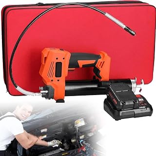 Elektrische Fettpresse, professionelle 20-V-Hochdruck-Akku-Fettpistole, maximaler Arbeitsdruck 10000 PSI, batteriebetriebene Fettpresse für Bagger,2Batteries