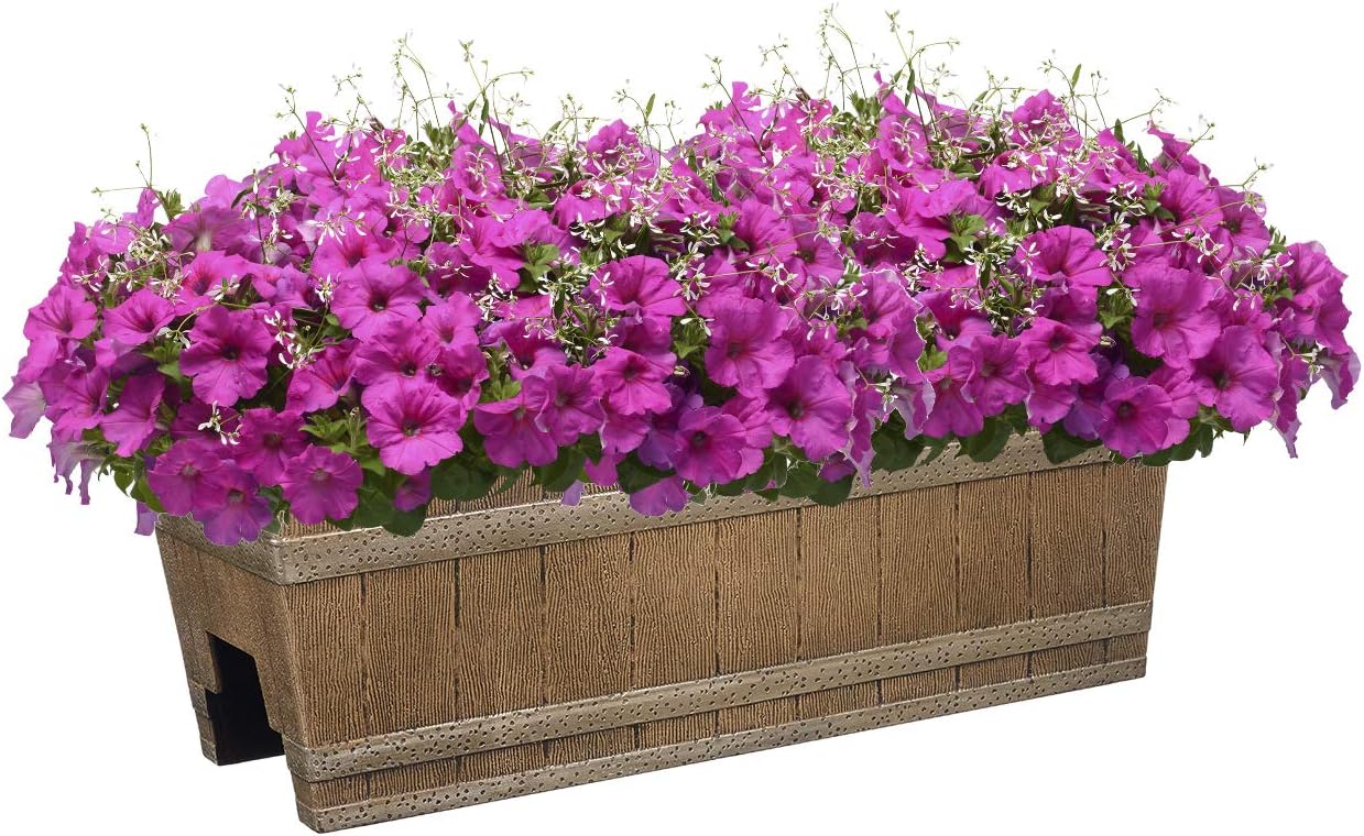 Classic Home and Garden 1073D-265R Jameson planters, 24" - Deck Rail, Distressed Oak