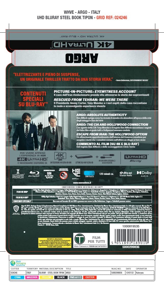 ARGO STEELBOOK (4K Ultra HD + Blu-Ray)