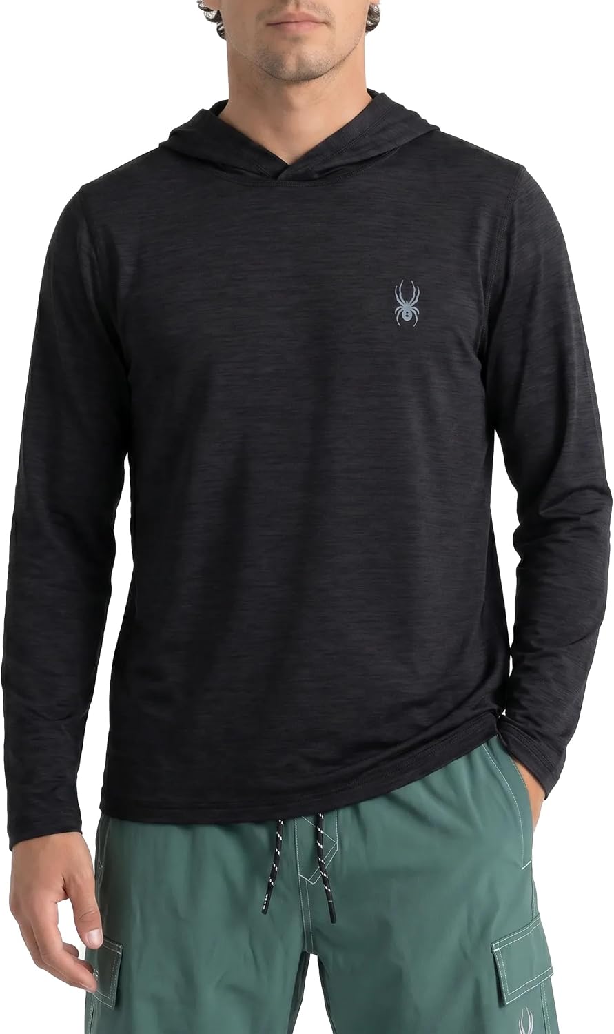 Spyder Men's Hooded Long Sleeve Rashguard – Quick-Dry Swim Shirt Sun Protection, Performance Hoodie