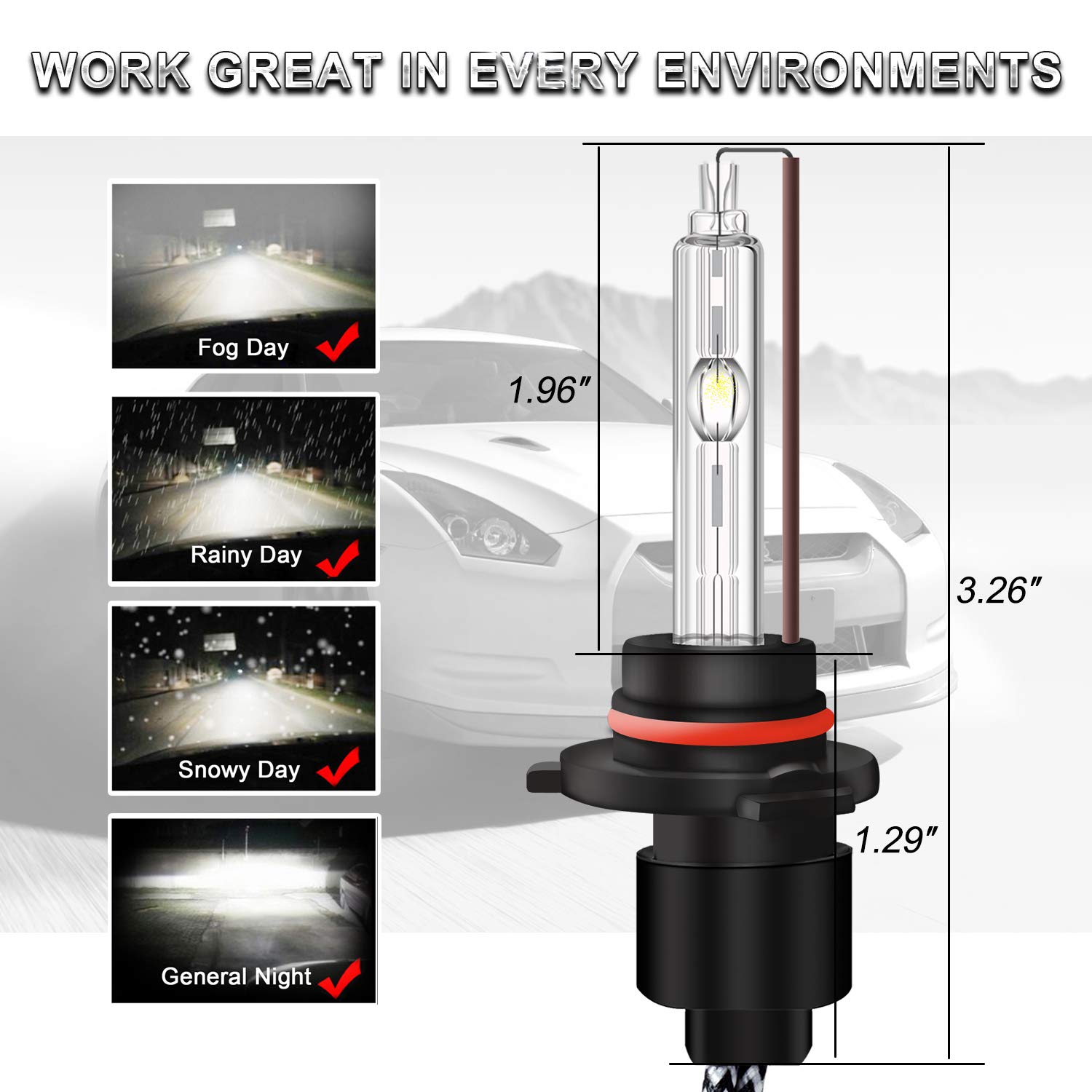 WinPower Hir2 / 9012 Żarówki ksenonowe 55W HID Light Lampa Wymiana reflektora samochodowego Żarówka 6000K Czysta biel, 1 para