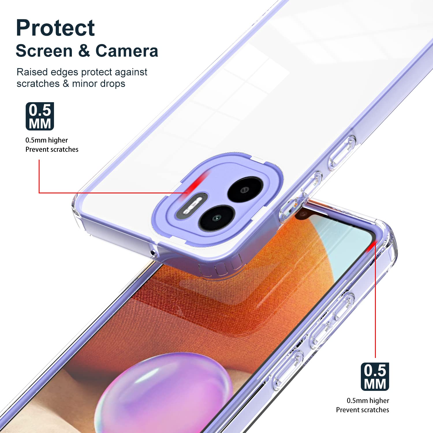 WBWONE Cover per Xiaomi Redmi A1 Case, Custodia in Morbida Silicone TPU