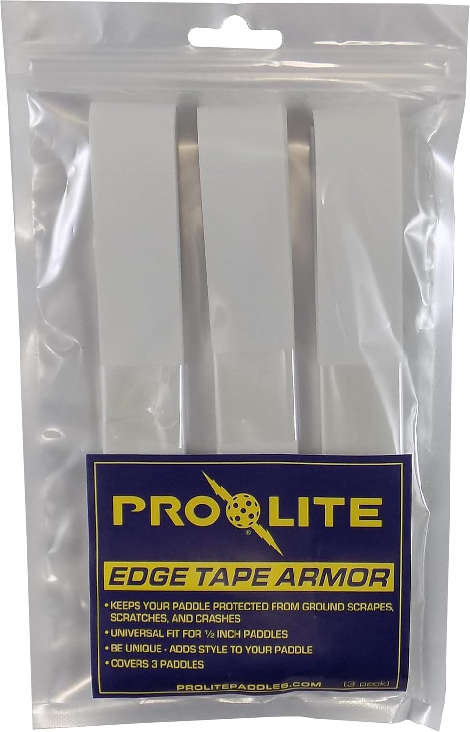 PROLITE Pickleball Paddle - Edge Tape Armor (White, 6-Pack)