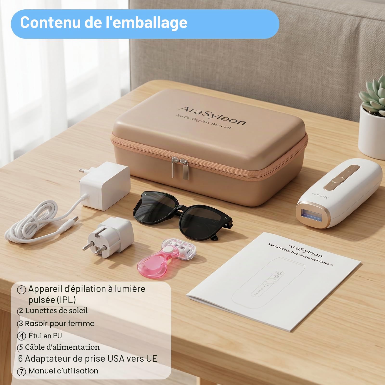 Épilateur IPL Avec Refroidissement Saphir Pour Homme et Femme