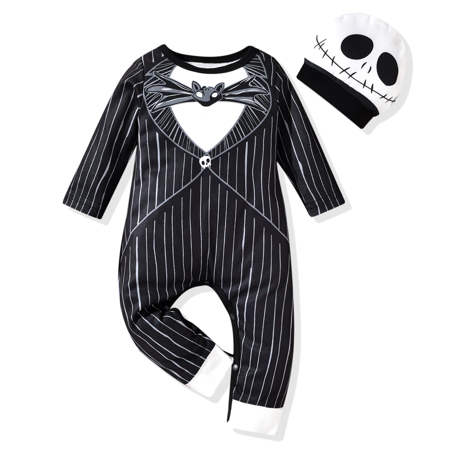 Newborn Infant Baby Boys Halloween Clothes Long Sleeve Bodysuit with Hat