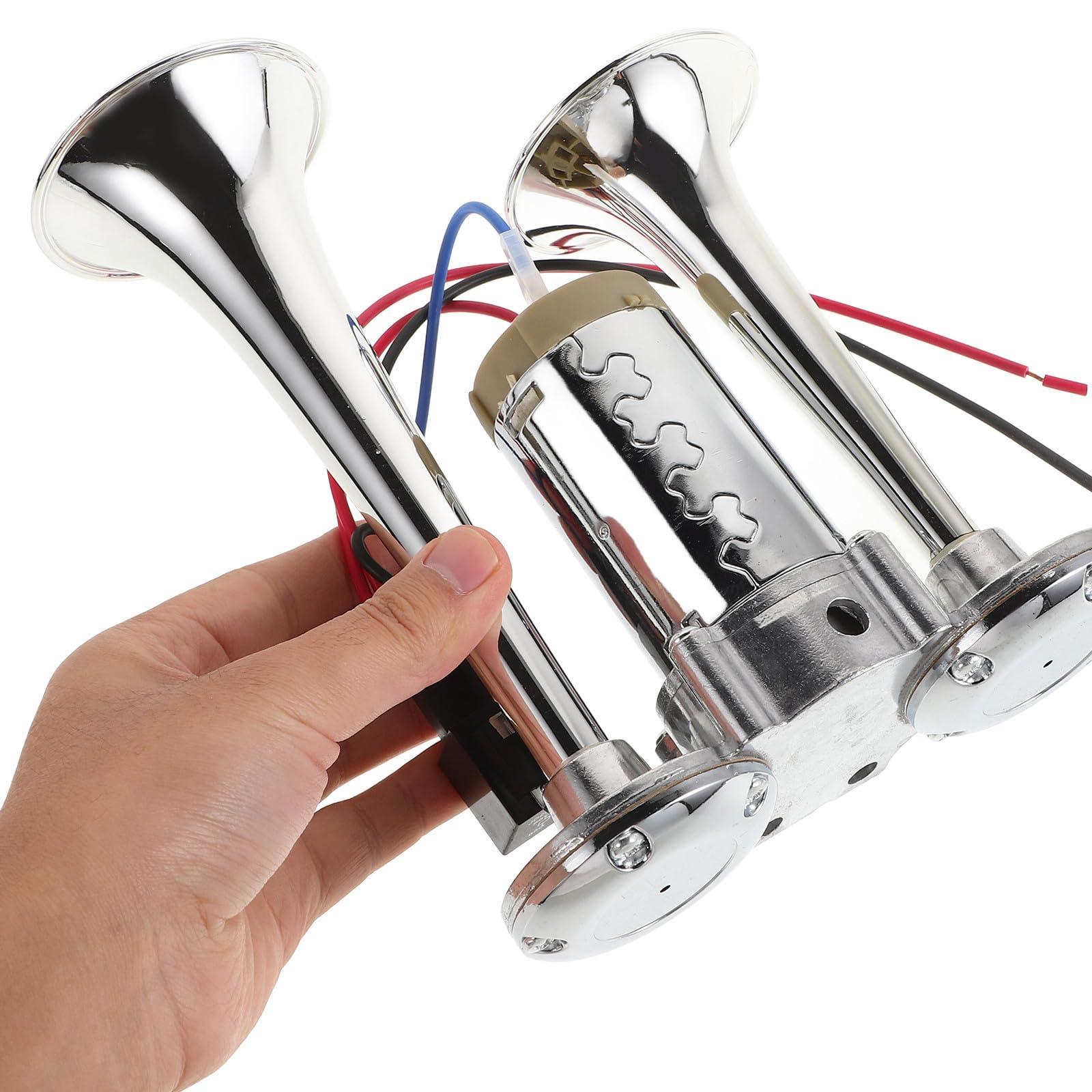 Tromba Elettrica 24v in Lega di Zinco e Abs, Argento
