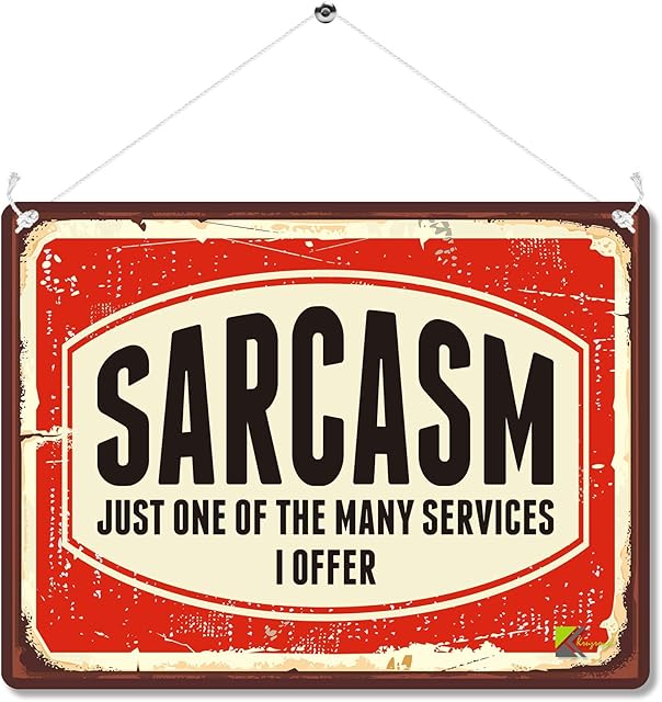Kruzroyal MP139 Sarcasm Just one of the many services i offer Funny Novelty Retro Vintage Metal Wall Sign Plaque 20cm x 15cm