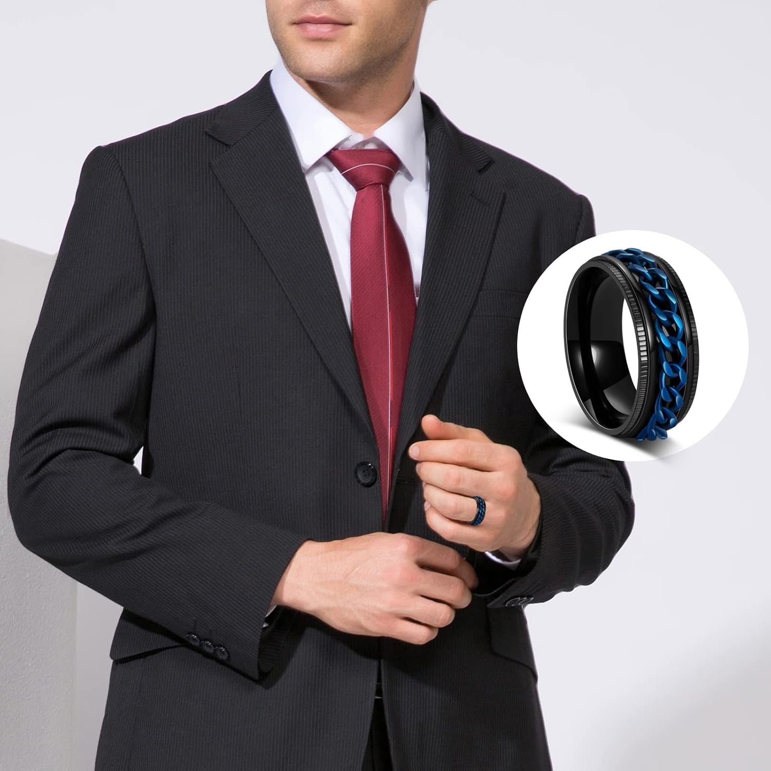 Amazon.co.jp: フィジェットリング メンズ 不安リング Amazon.co.jp: フィジェットリング メンズ 不安リング