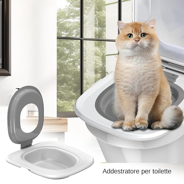 Foto 2 de 8 de Entrenador de Inodoro para Gatos - Cama Portátil para Entrenamiento de Orinal