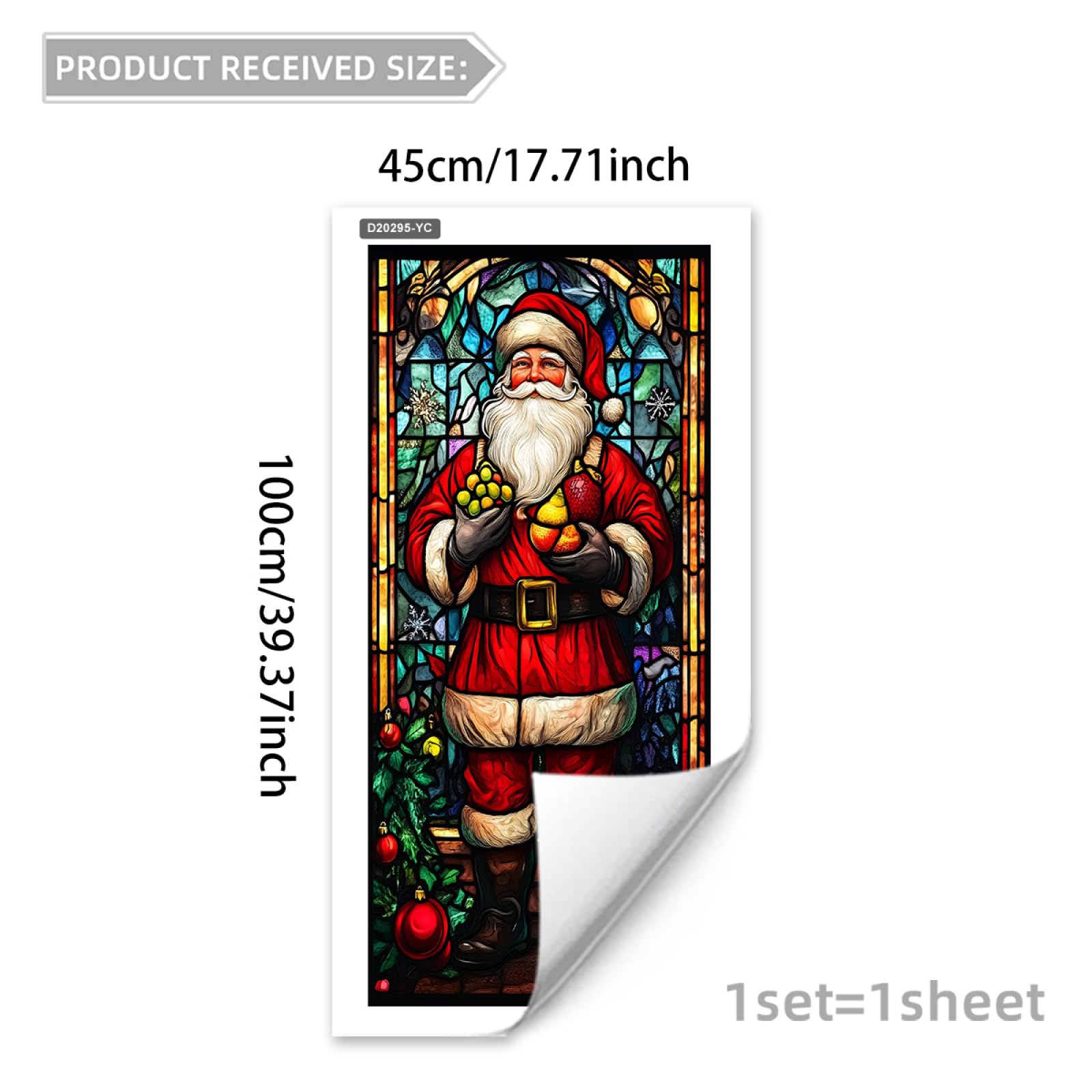Pellicola Vetri Finestre 45x100cm (3PCS) Babbo Natale Pellicola Adesiva Per Vetri Oscurante,Adesivi Per Vetro Autoadesiva,Pellicole Vetri Anti Uv,Pellicola Privacy Finestre Casa/Ufficio