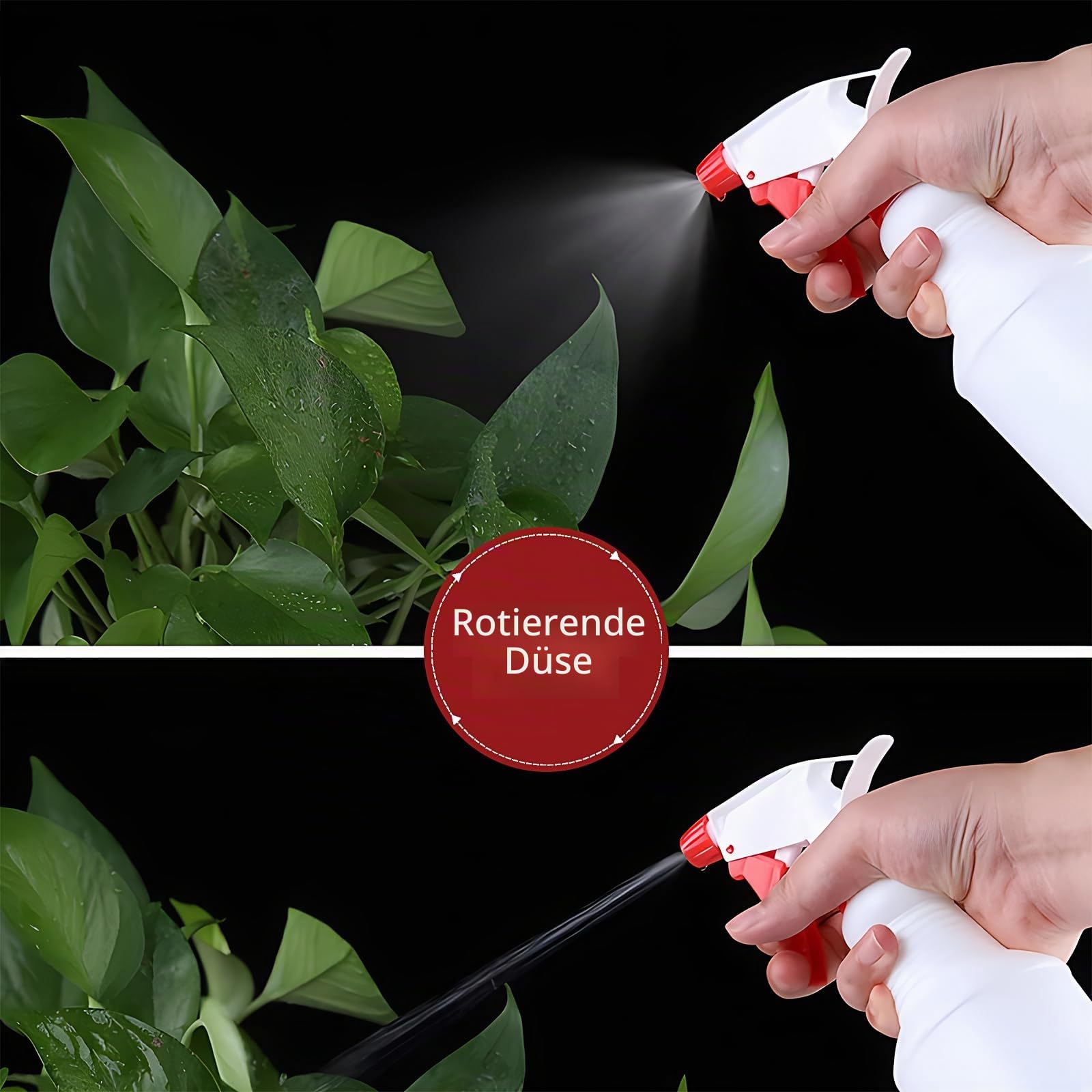 12 Stück Sprühflaschen 500ml – Leere Kunststoff Sprühflasche Nachfüllbar, Sprühflasche mit Handgriff und verstellbarer Düse für Reinigung Garten Pflanzen Haare (16 oz / 500 ml)