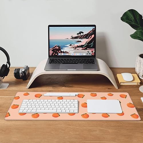 Miniatura 5 de Alfombrilla de mouse grande 3D Fruit Peach Extended Gaming Mouse Pad con bordes cosidos, computadora portátil, teclado, mouse pad pad para trabajo,