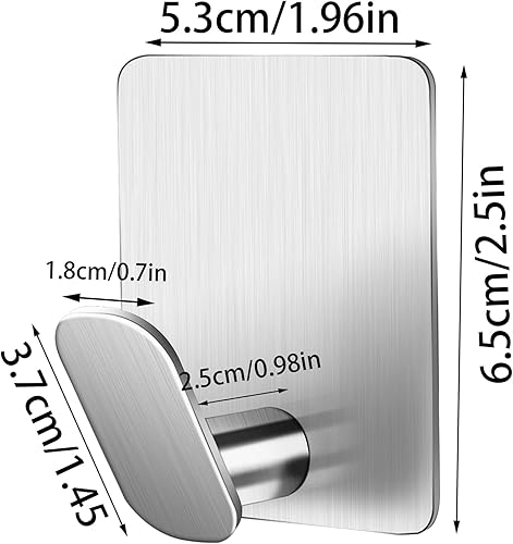 Vista 103 de DELITON - Ganchos adhesivos para colgar ropa, toallas, sombreros en el baño o la cocina, acero inoxidable SUS 304, plata Plateado
