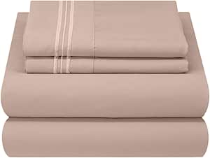 Mezzati Ultra Soft Microfiber Bed Sheet Set - Cappuccino (King 4pc)
