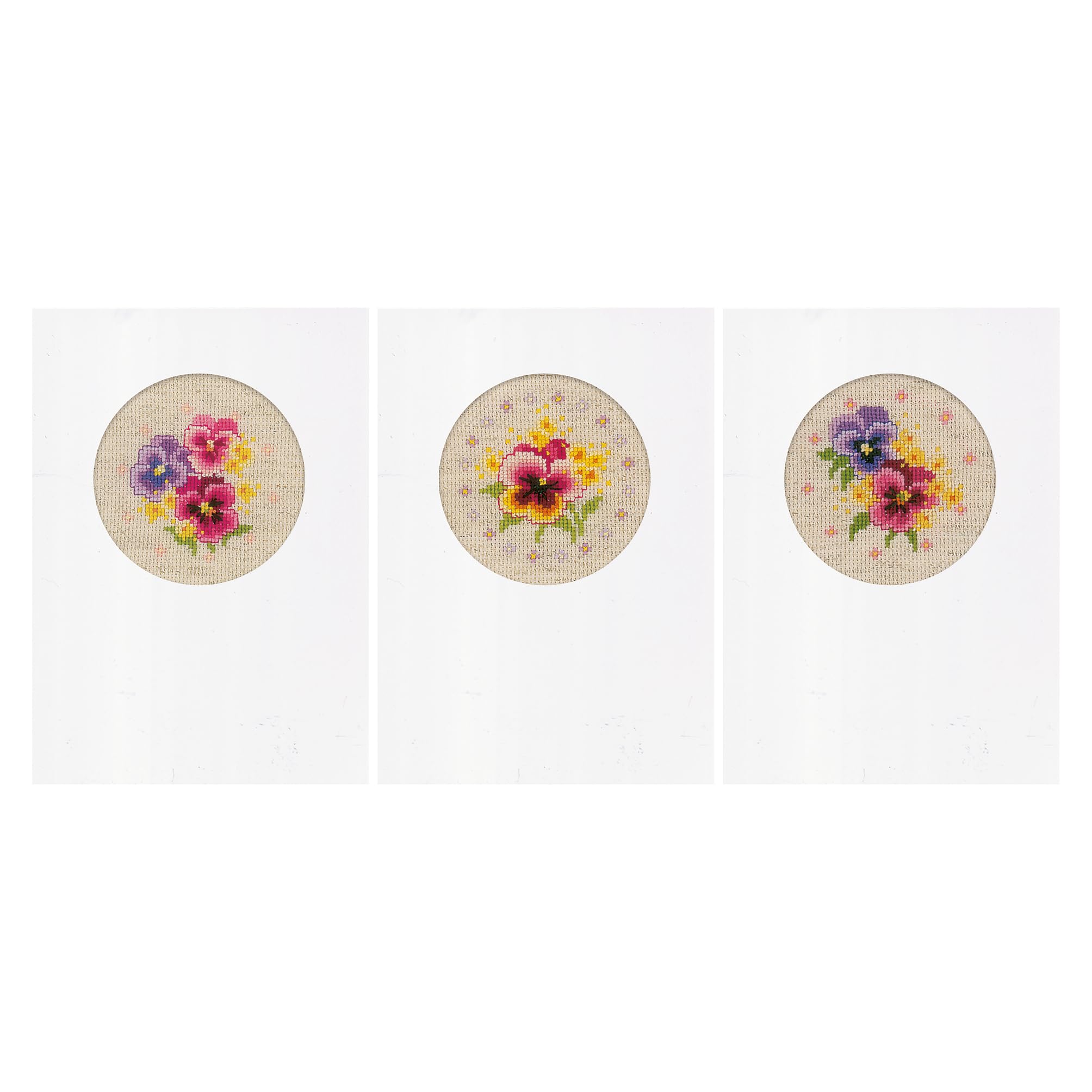 Vervaco Kit Carte de voeux Violettes lot of 3