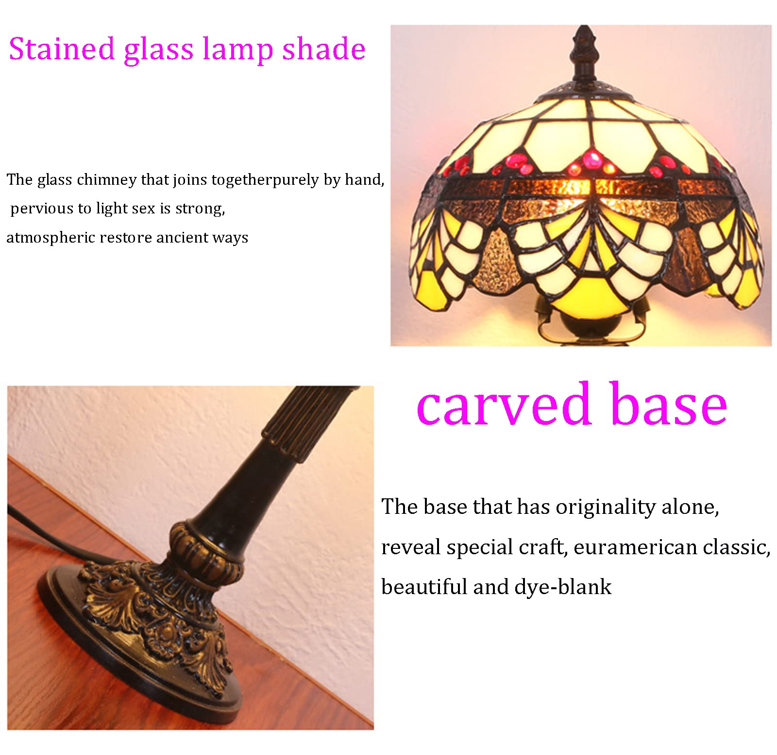 8 Cal RęCznie Klosz Do Lampy WitrażOwej Lampy StołOwe, Lampa Biurkowa W Stylu Tiffany, Europejski Retro Nastrojowy Salon Sypialnia Lampa StołOwa