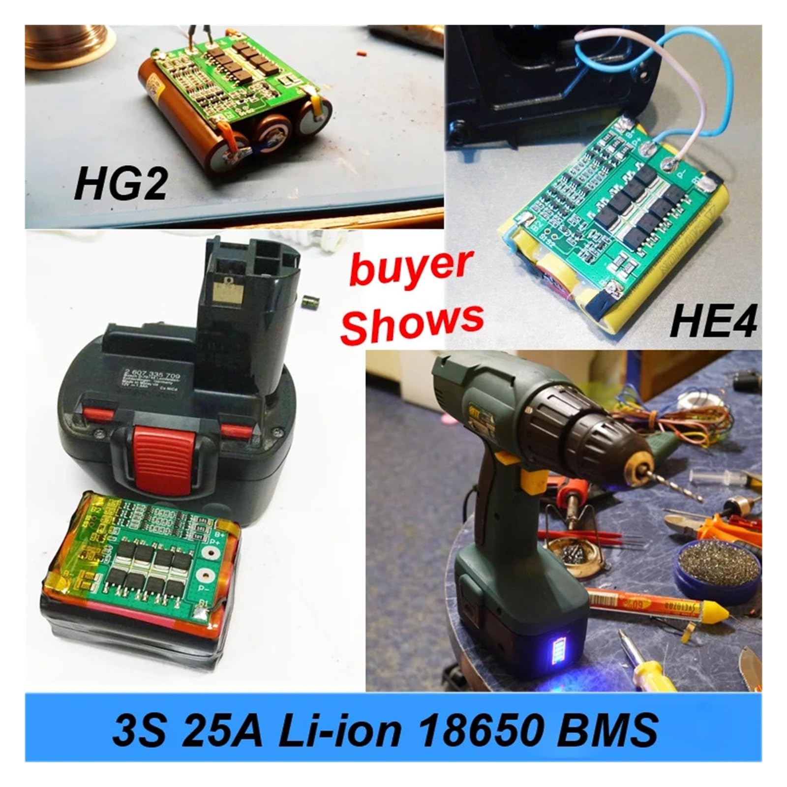 Zarząd BMS, 3S 25A do śrubokręta Li- 18650 BMS PCM tablica zabezpieczająca baterię BMS PCM z balansem do modułu akumulatora litowo-jonowego, Rada Ochrony BMS(20PCS)