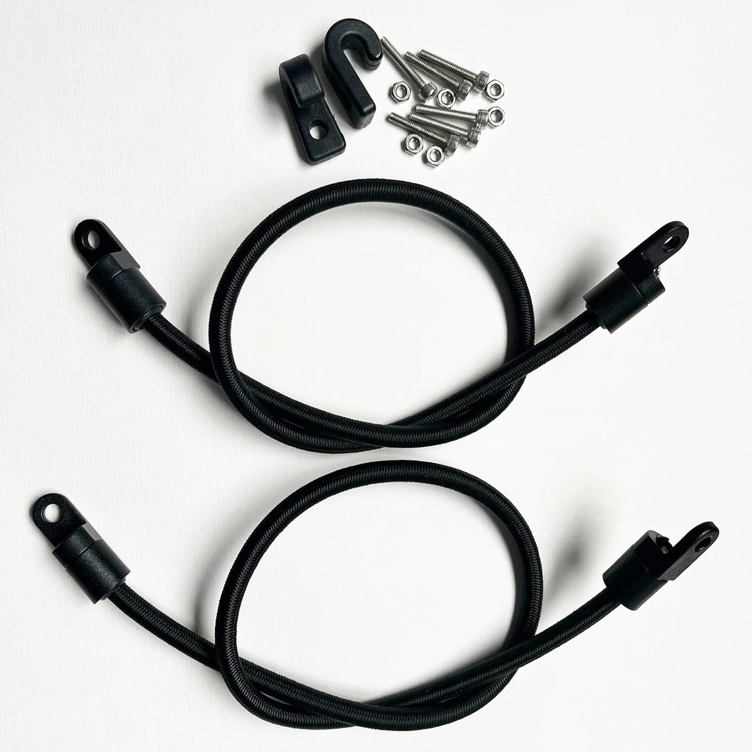 Pmsanzay 2 Pack Kayak Bungee Paddle Holder Kayak Paddle Clip Kayak Paddle Keepers Kit for Kayak & Canoe,Fishing Boat - Kayak Rigging Accessory -with Screws