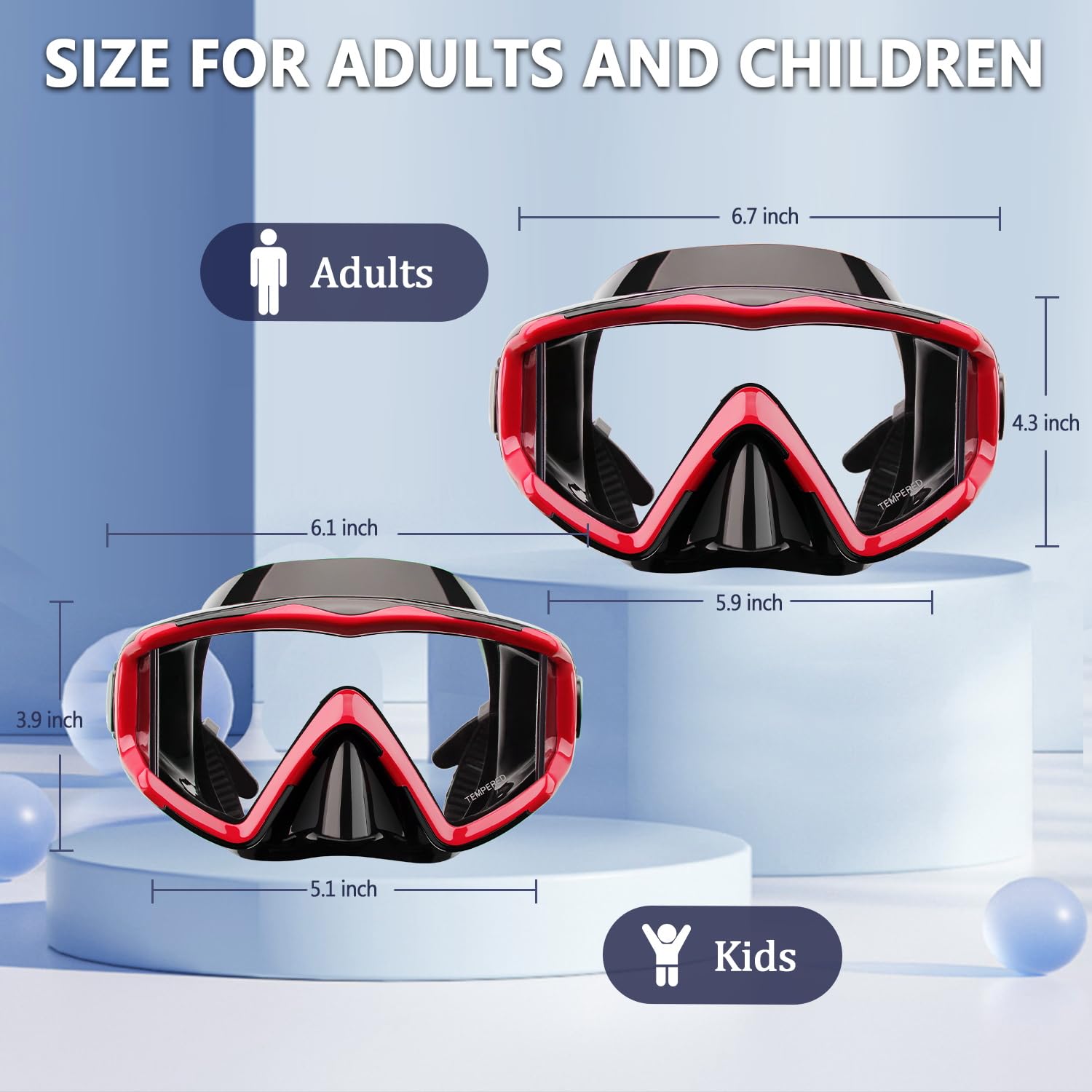 AQUA A DIVE SPORTS Maschera subacquea anti nebbia nuoto snorkeling maschera adatta per adulti Immersioni Nuoto Snorkeling Maschere