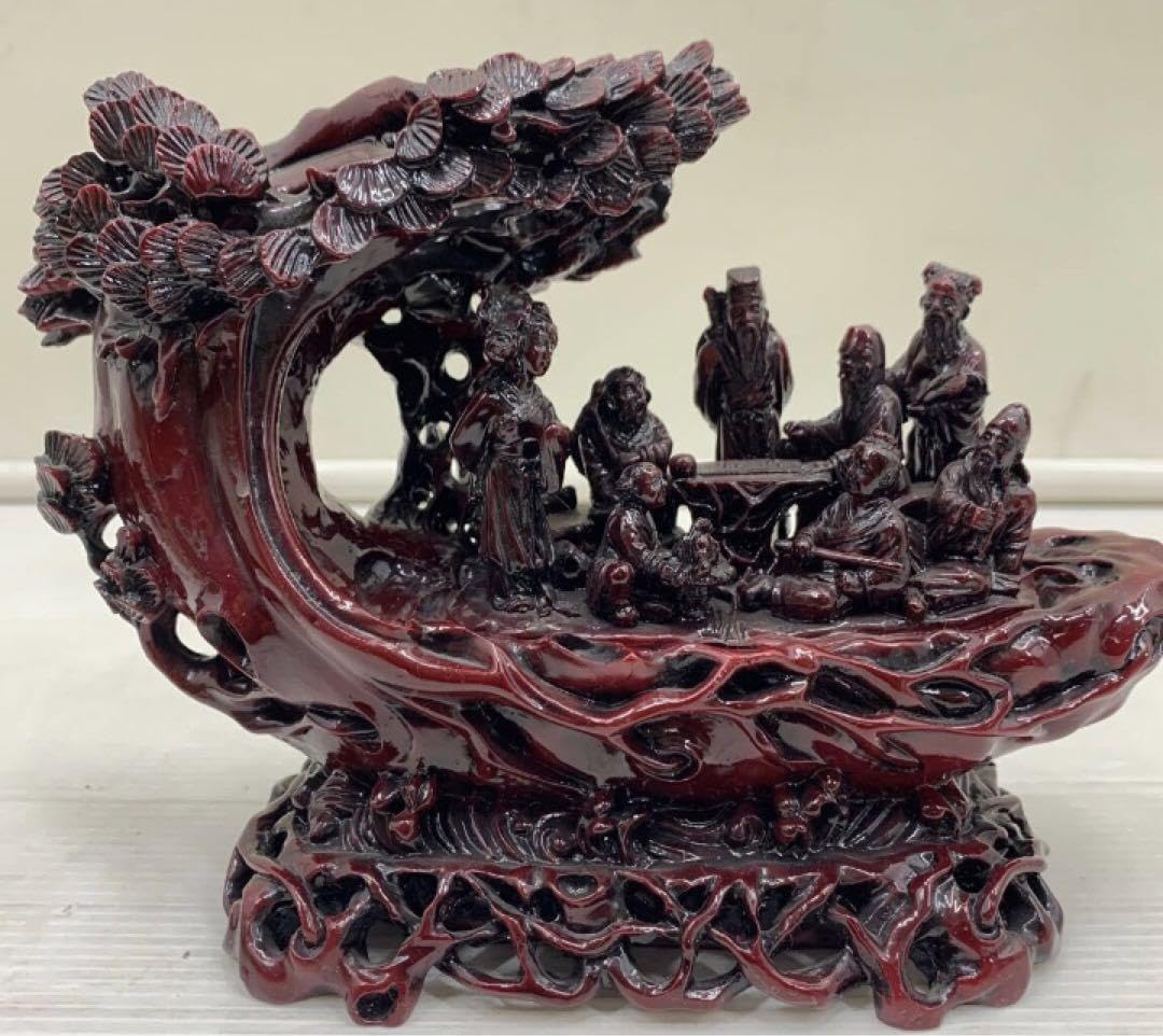 中国　八仙人　木彫り　彫刻　置物　インテリア Amazon.co.jp: 極 天然木 中国 八仙人 オブジェ縁起物 中国古玩骨董品