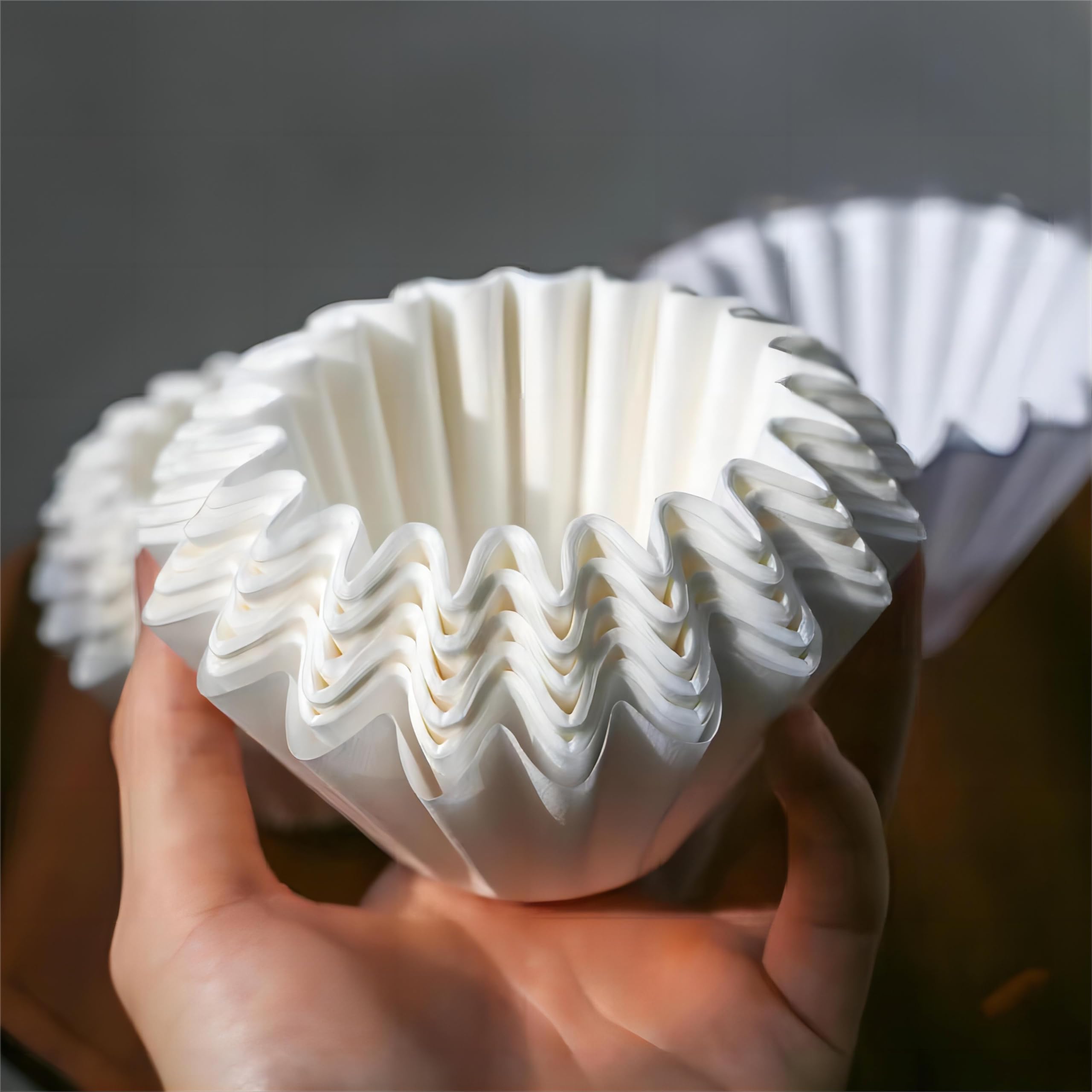 200 PCS Papeles de Filtro de Café de Cesta, Papeles de Filtro tipo Cesta Desechables, Juego de Filtros de Papel para Café, Papel de Reemplazo Blanca Biodegradable, para Cafeteras/Cafeteras de Goteo
