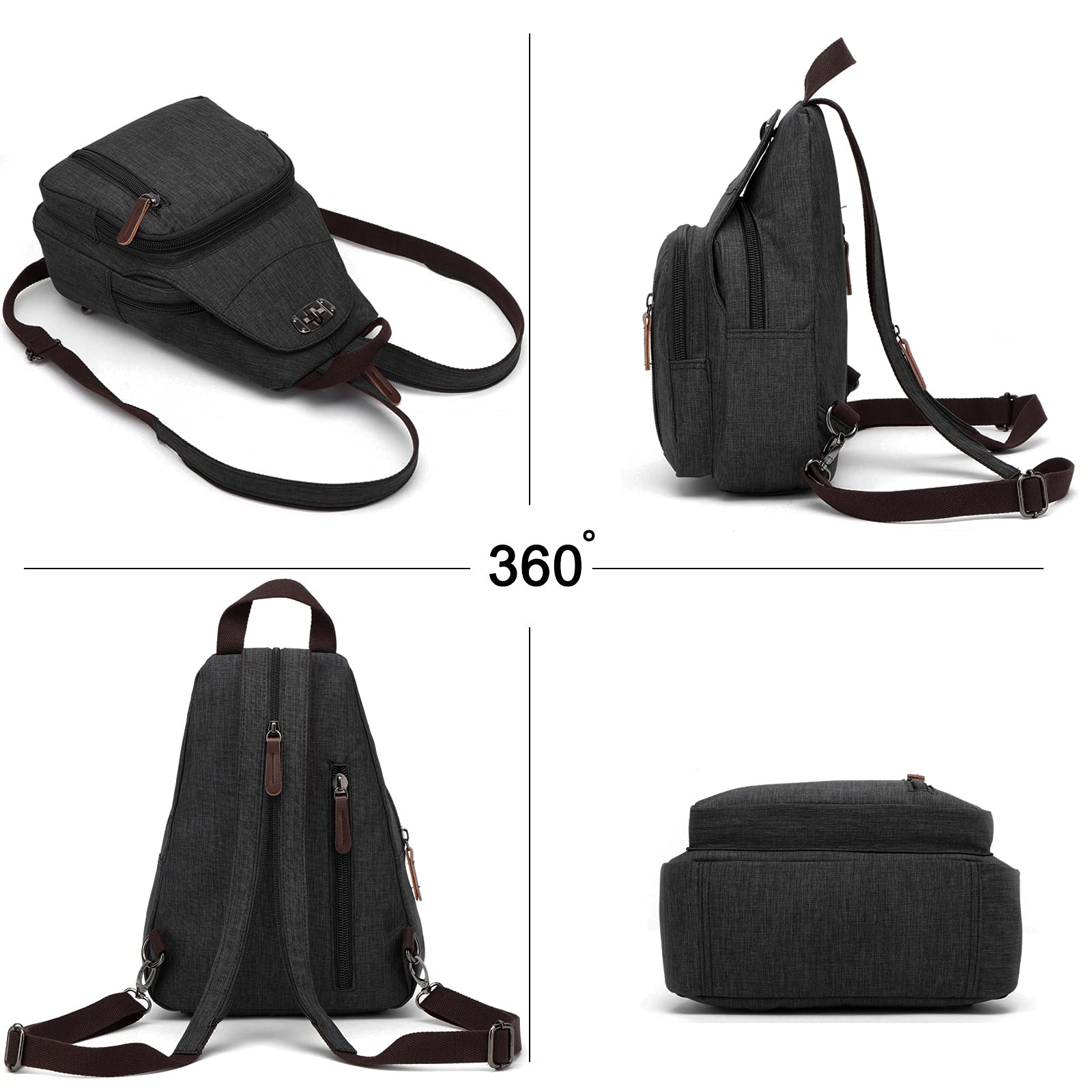 FANDARE Retro Bolsa de Pecho Pequeño Mochila Bolsos Cruzados Sling Crossbody Bag Bolsa de Hombro para Hombre Mujer Viaje Gimnasio Deportiva Ciclismo Daypacks Durable Poliéster