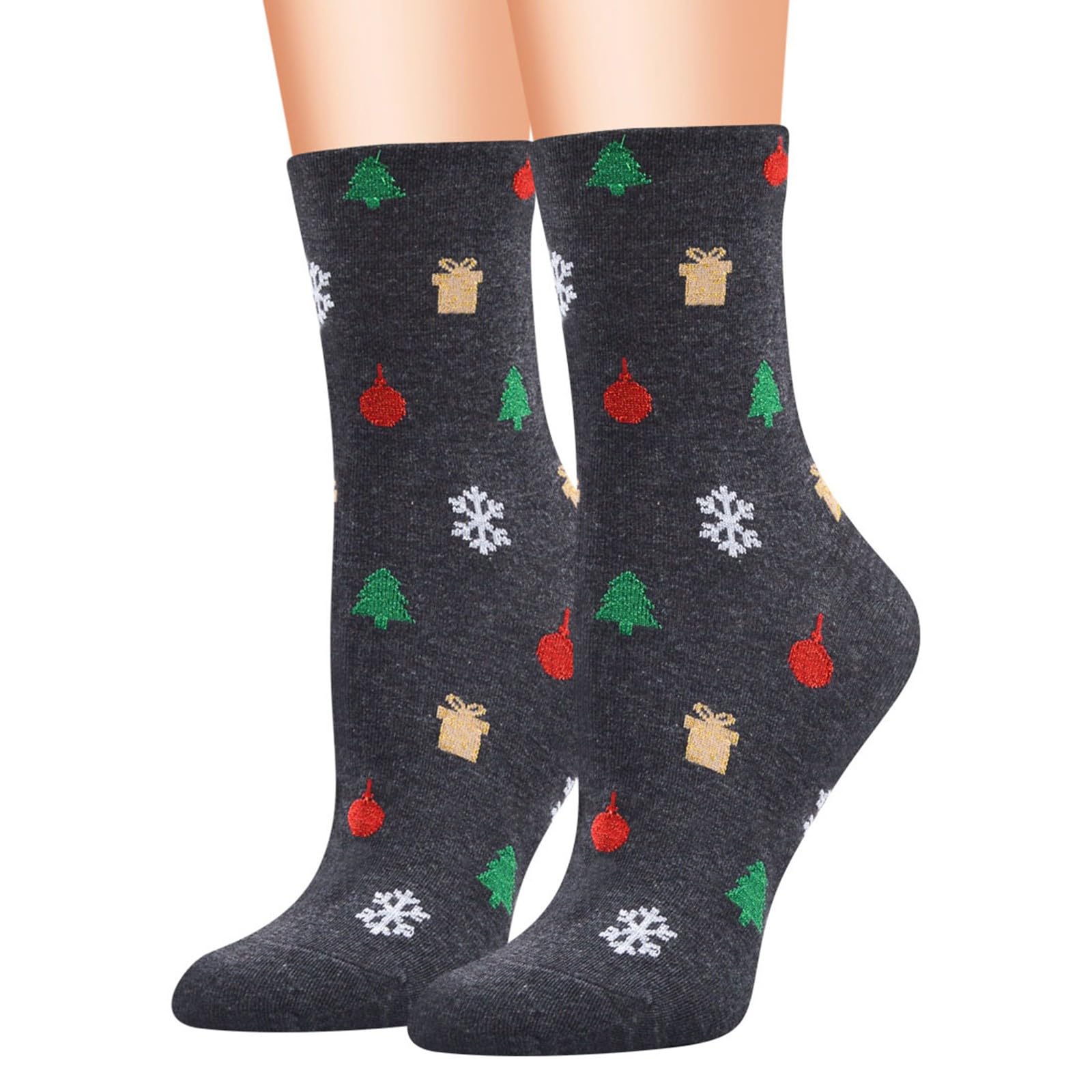 Calcetines de Navidad para mujer, acogedores calcetines de dibujos animados para el hogar, calcetines de Navidad, árbol de Navidad, copo de nieve, calcetines gráficos para mujer, calcetines de dibujos