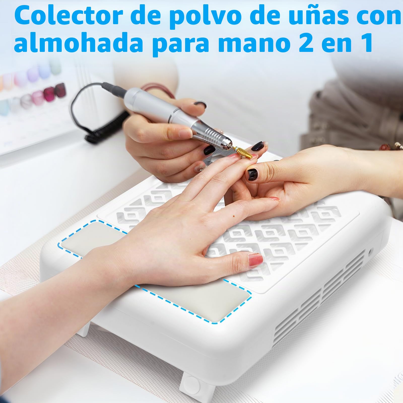 CGBE Extractor de Polvo de Uñas: 12000RPM Extractor de Polvo de Uñas con 2 Filtros Potente Extractor Profesional de Polvo de Uñas y Aspirador Doméstico.