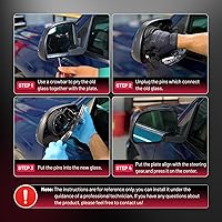 Vista 7 de BDFHYK Vidrio de espejo compatible con Dodge Ram 1500 2500 2009-2018, espejo exterior de vista lateral con placa de respaldo, reemplaza 68050299AA