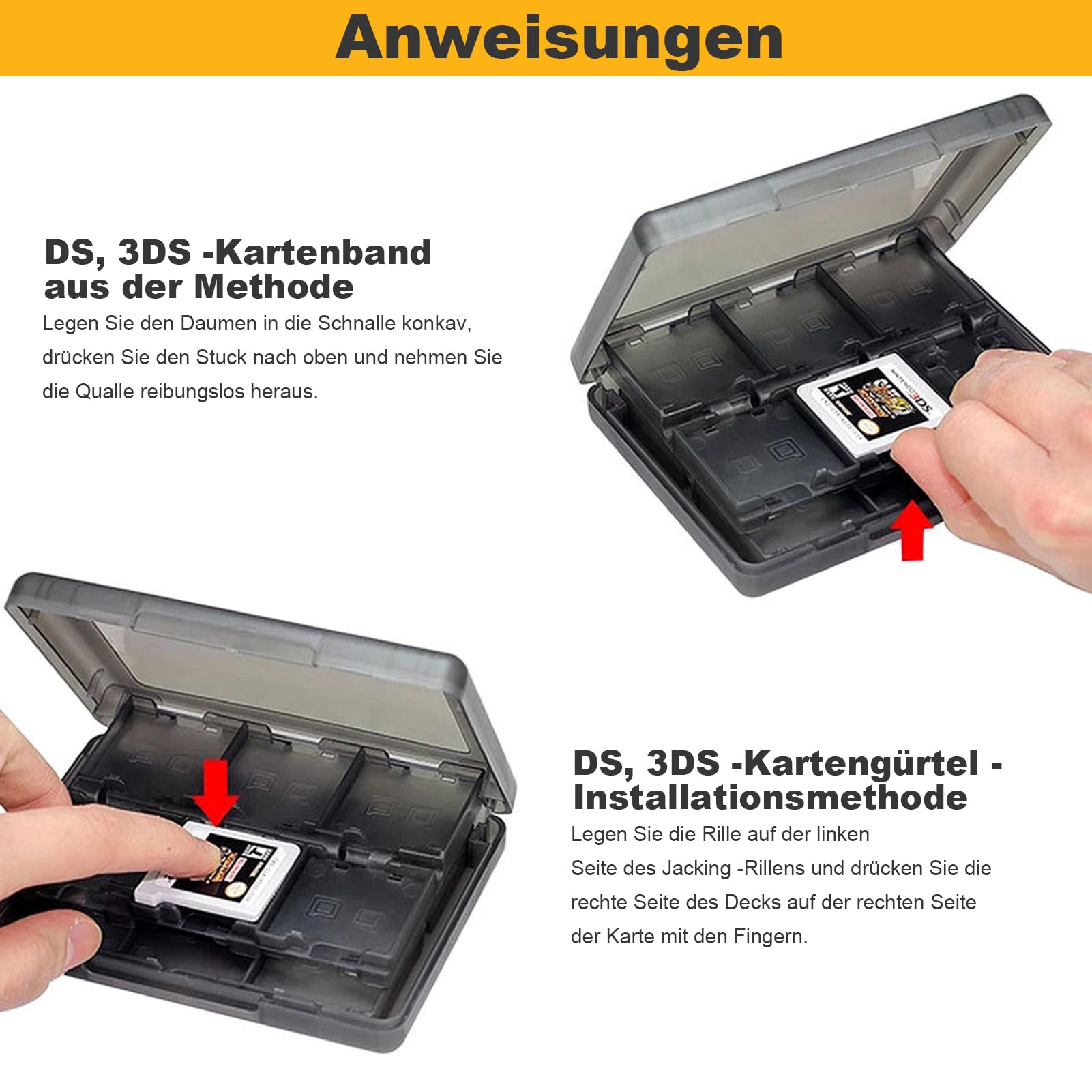 Przenośny uchwyt do gry na 22 gry, torba do przechowywania kart do Nintendo DS/2DS/3DS, 2 karty SD, 2 karty micro SD/TF i 2 stylusy, system ochrony długopisów