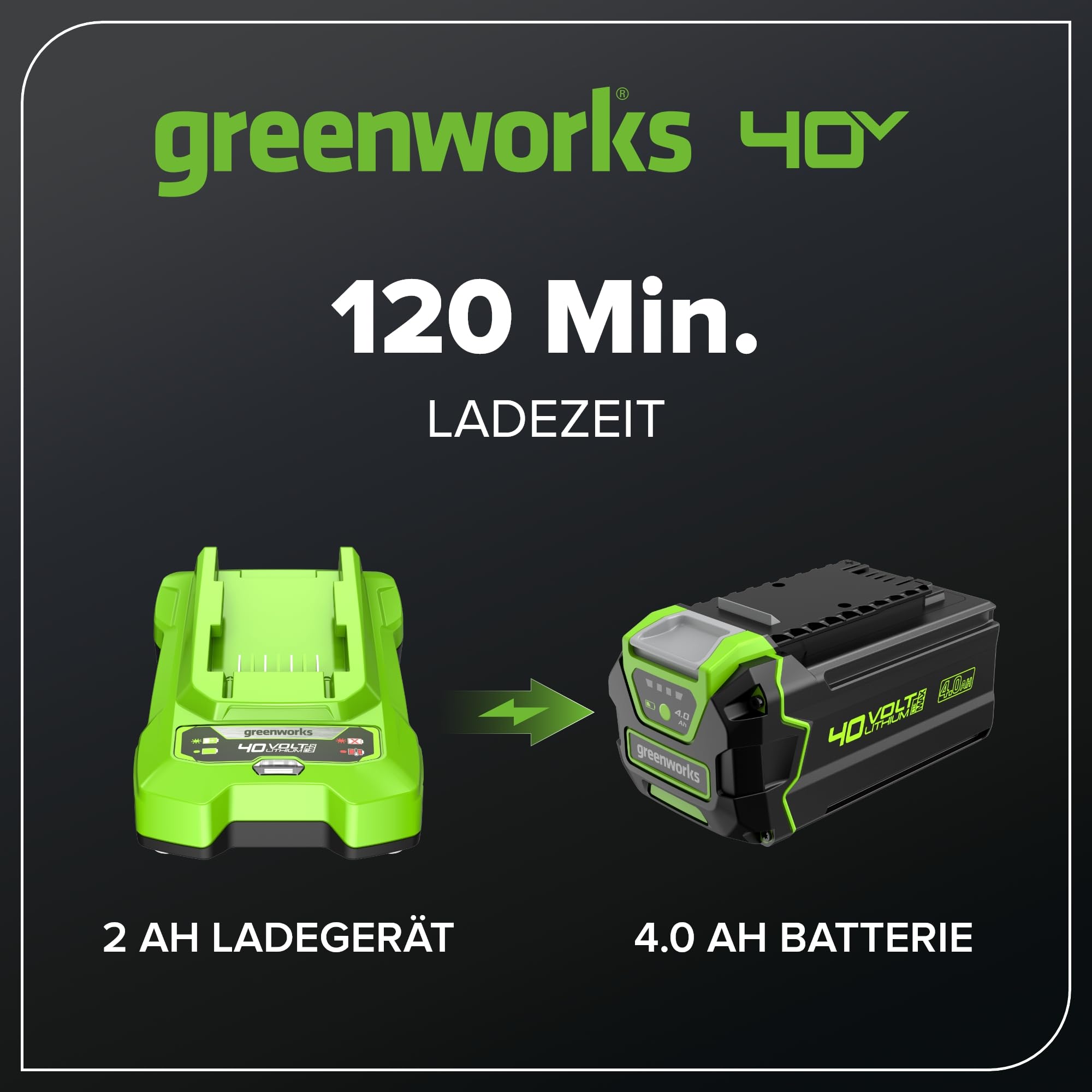 Greenworks Tondeuse à Gazon sans Fil pour Pelouses Jusqu'à 400m², Largeur de Coupe de 35cm G40LM35 & Batterie 40V 4Ah et Chargeur Universel Puissance 2A - GSK40B4 Plus Batterie 40V 5Ah - G40B5