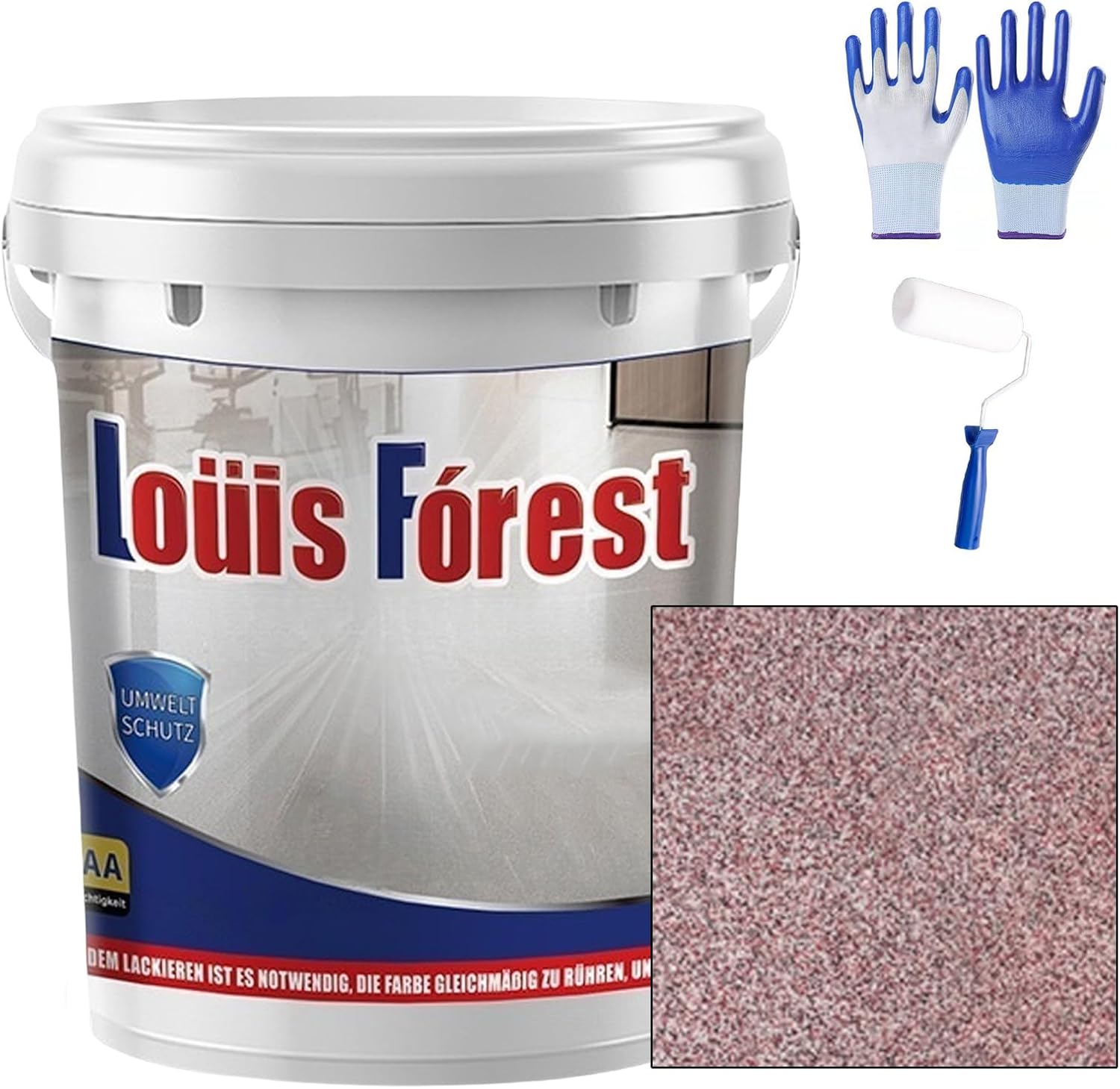 2026 Upgrade Epoxy Colored Sand Floor Paint, Marble Effect Coating, Non-Slip & Wear-Resistant, Garage, Concrete & Wood Floors (Purple,35oz/1kg)