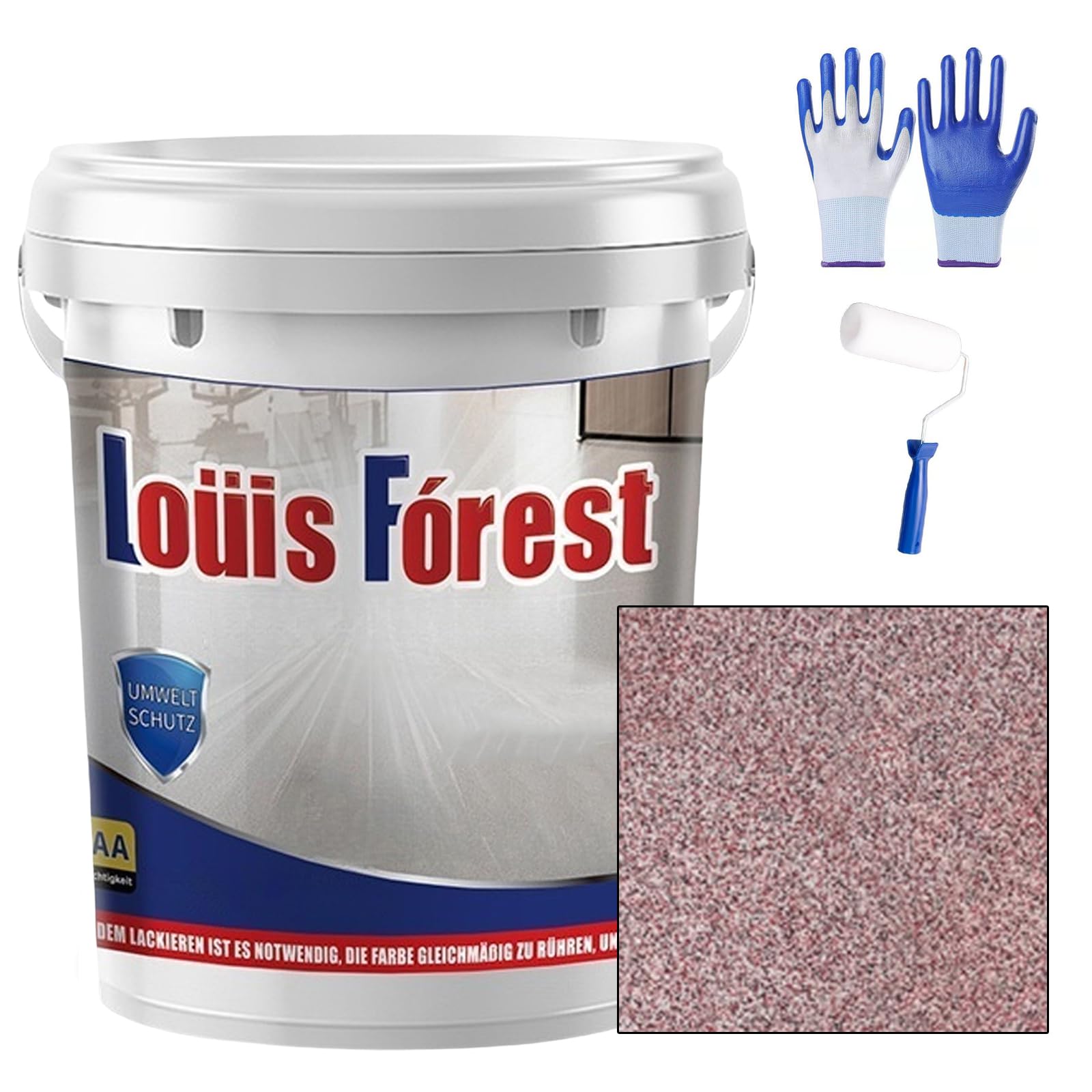 Ravionelle 2026 Upgrade Epoxy Colored Sand Floor Paint, Marble Effect Coating, Non-Slip & Wear-Resistant, Garage, Basement, Concrete & Wood Floors (red,70oz/2kg)