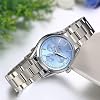 jewelrywe women's watches elegant analogue quartz business casual watch with silver tone stainless steel strap pink / blue
