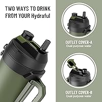 Vista 2 de 1 gallon water jug, 128 oz Large Insulated Stainless Steel Sports Water Jug, Large Triple Wall Vacuum Insulation Water Bottle-Keeps Cold up to 48