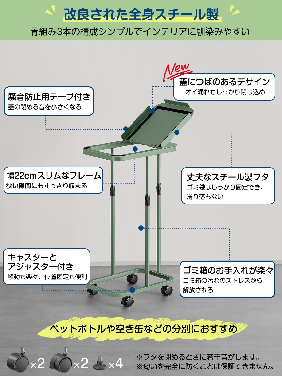 Amazon｜[高さ伸縮可]ゴミ袋ホルダー 20L～90L対応 TTWO ゴミ箱