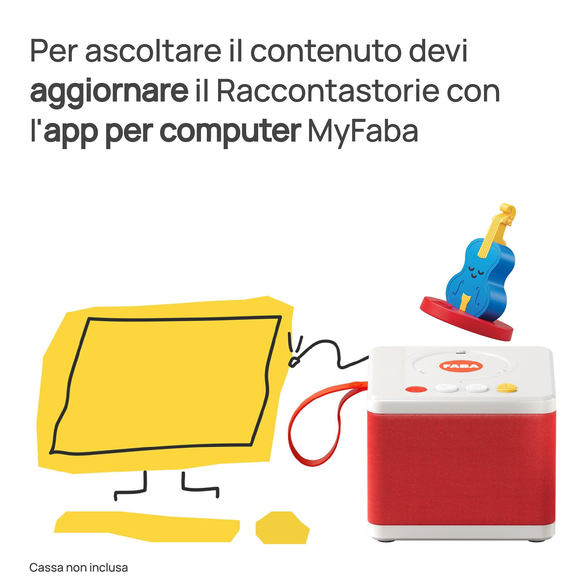 FABA Personaje sonoro – Música clásica al Violonchelo – Músicas, Canciones y Sonidos para niños a Partir de 0 años – Escuchable con el Contador de Historias y FABA+, Juego Educativo, versión Italiana - 2