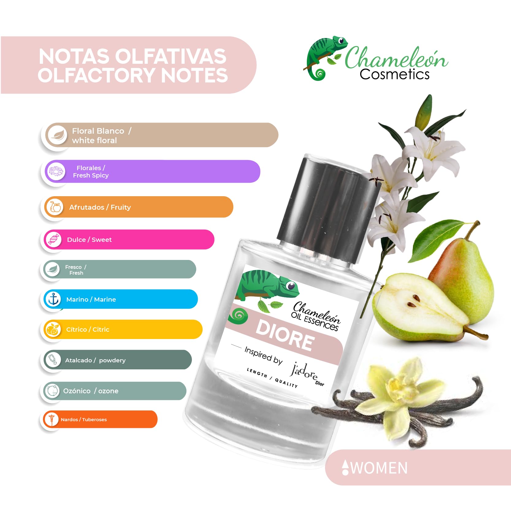 Generic Chameleon-Diore-oil based essence- inspired en J dore-women-1.7 Oz 50 ml