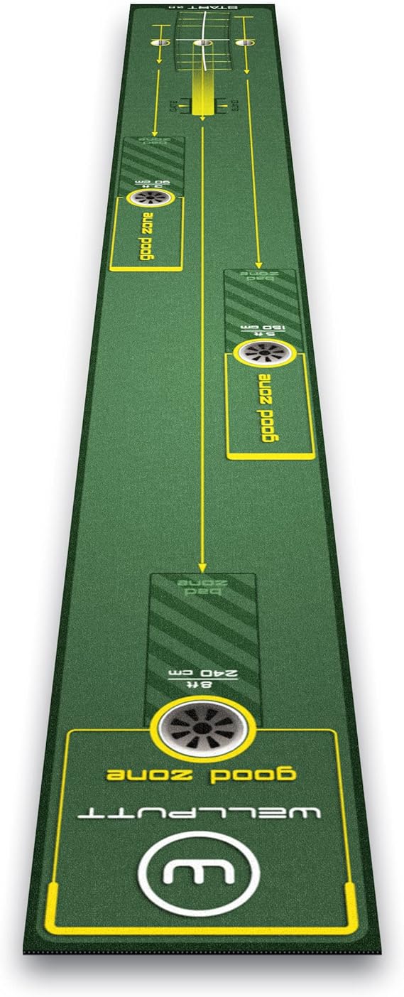 WELLPUTT Golf Putting Training Mat 10ft Start 2.0