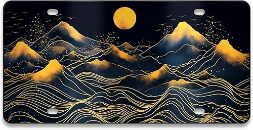 Miniatura 19 de Cubierta de placa de matrícula delantera - Placa de matrícula con bandera estadounidense y águila, placas de matrícula decorativas de aluminio,