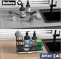 Vista 2 de Dish Drying Rack - Compact Dish Rack, Multifunctional Expandable Dish Drying Rack Used Over Sink, in Sink & On Countertop, Rustproof Kitchen Dish