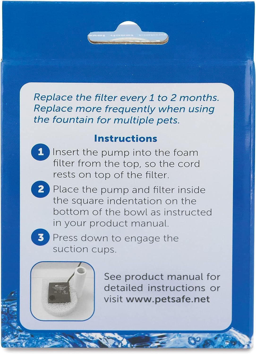 PetSafe Drinkwell Replacement Foam Filters Compatible with PetSafe Ceramic and Stainless Steel Pet Fountains, for Water Dispensers for Dog, 2 Count Pack - PAC00-13711, White (Pack of 2)