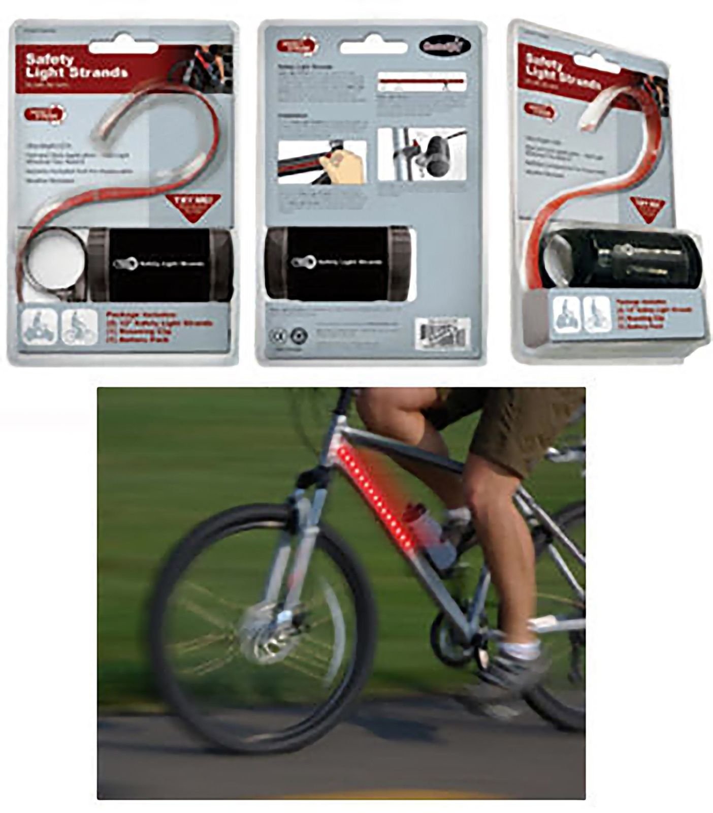 Safety Strobe Ultra Bright Red LED Flash Light Strands (Set of 2)