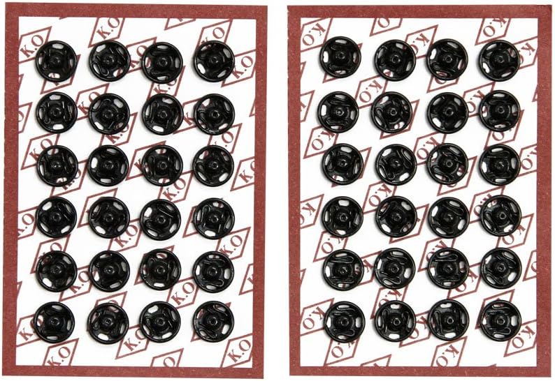 144 Sets of High Quality Sew-on Snaps, 7mm, Black