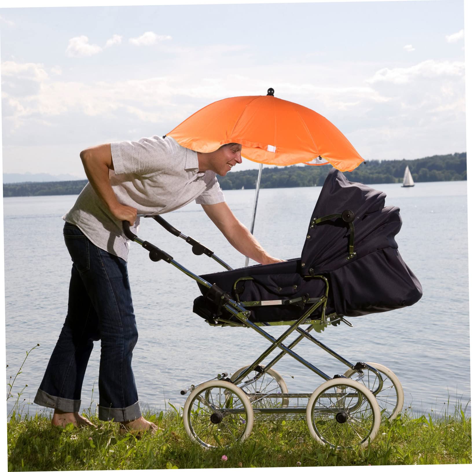 2stücke Kinderwagen Regenschirm Mit Uv-schutz Verstellbarer Wasserdichter Sonnenschutz Für Kinderwagen Robuste Langlebige Bauweise Für Sommer Und Regen