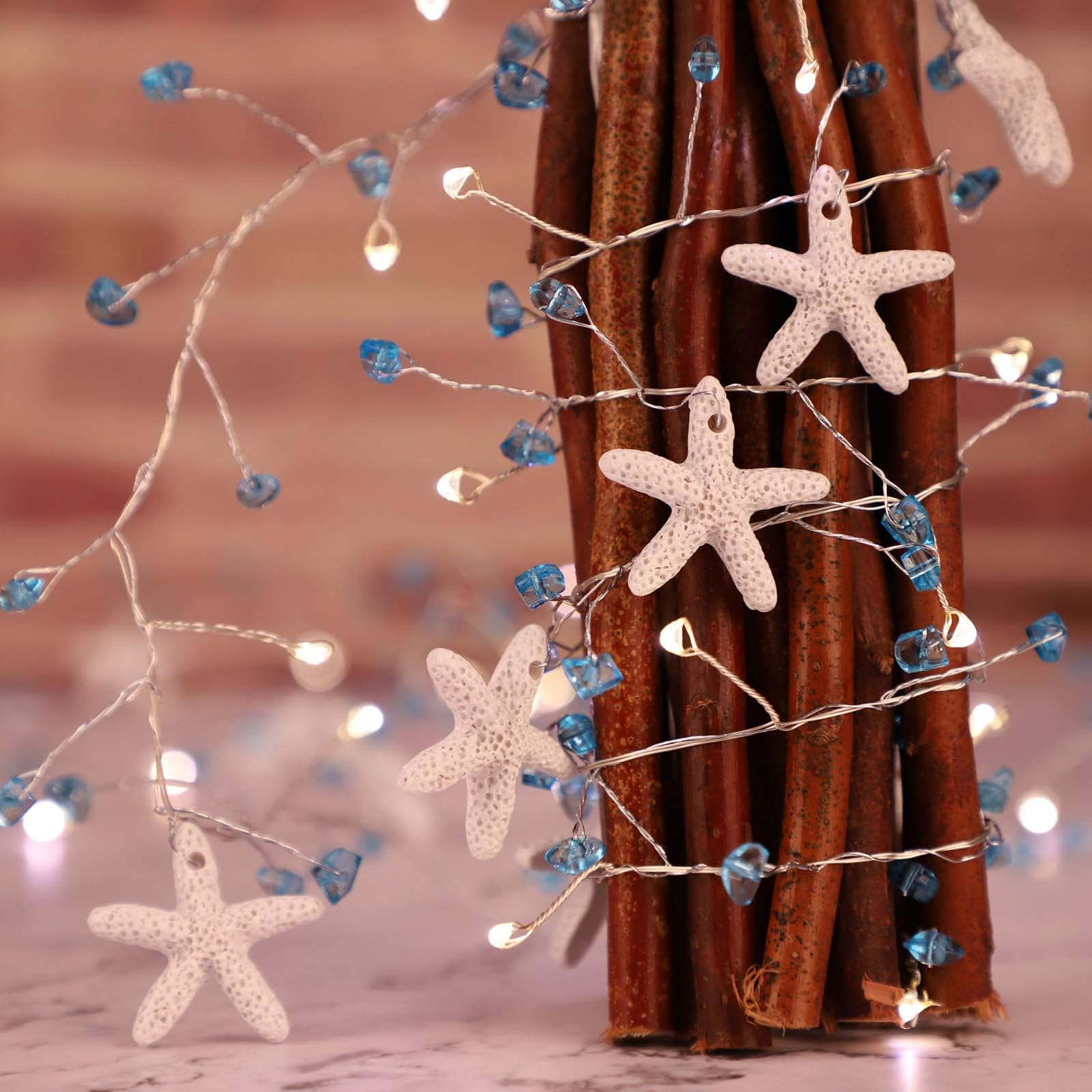 Amazon.com: Impress Life Starfish Diamond String Lights, 10FT 40 LED ...