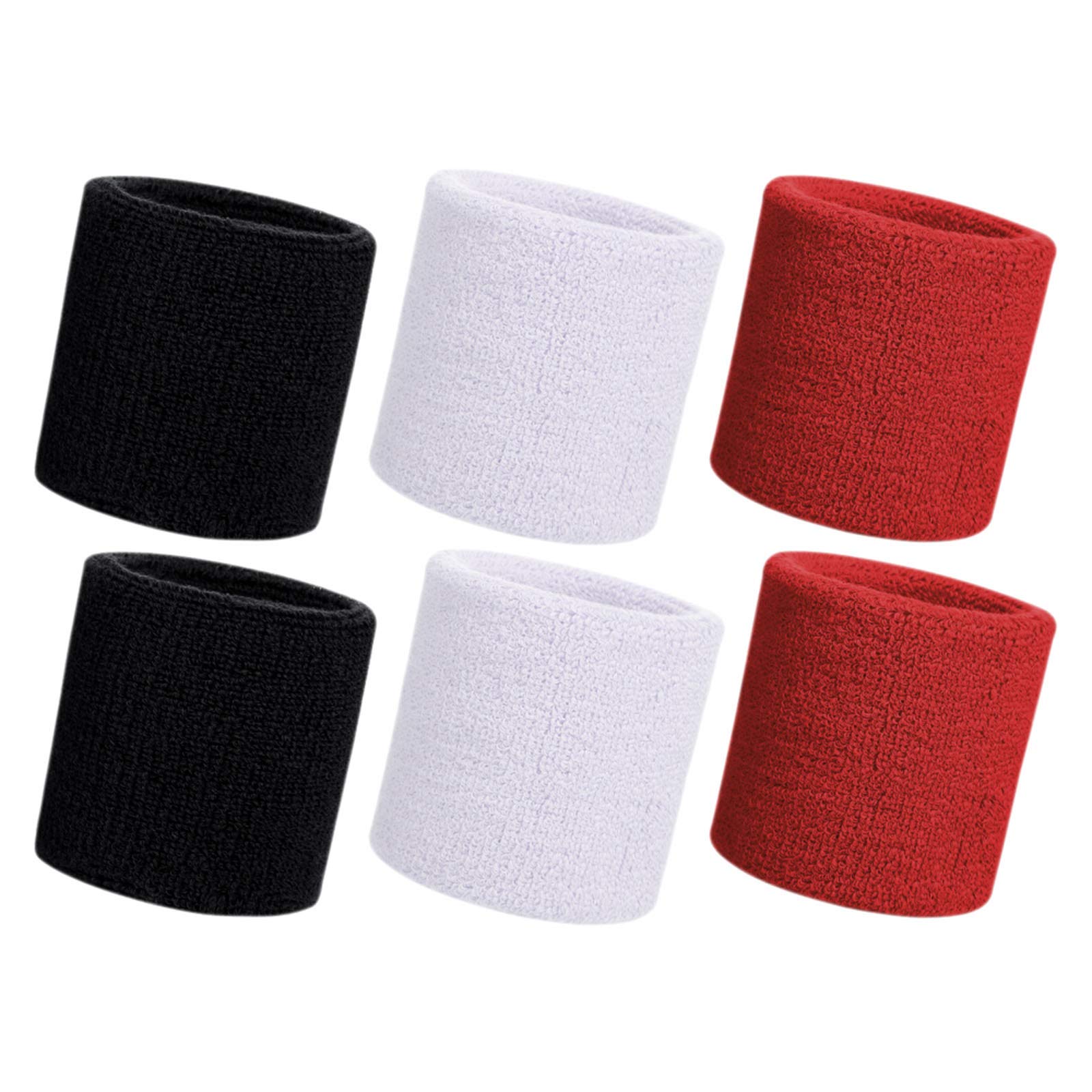 HANERDUN Sports Wristbands Sweat Wrist Sweatbands For Men And Women Terry Cloth Wrist bands Sweat For Gym Running Basketball Tennis Working Out โ image 1