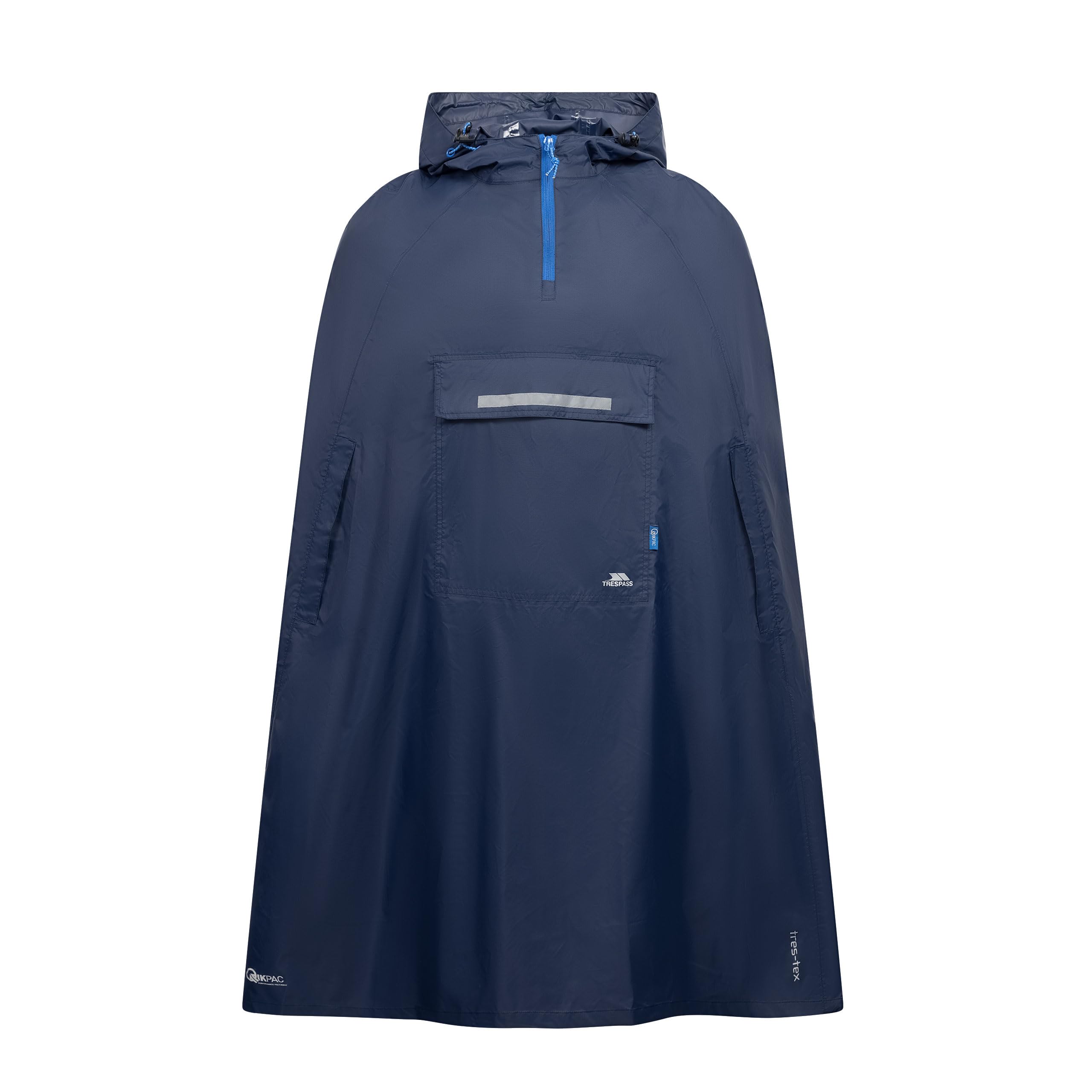 Trespass Unisex Blue Waterproof Poncho Qikpac