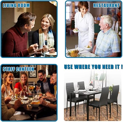 Miniatura 6 de FDW Juego de comedor para espacios pequeños mesa rectangular y 4 sillas muebles modernos para el hogar