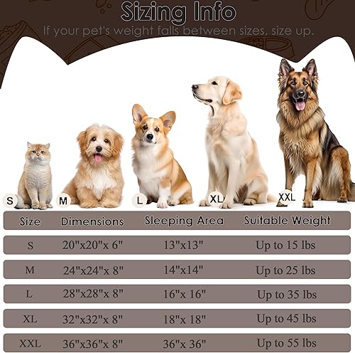 Miniatura 2 de Hoewina - Cama para perros y gatos de interior pequeños y medianos, cama calmante en forma de dónut de 20 pulgadas para cachorros y gatitos, cama